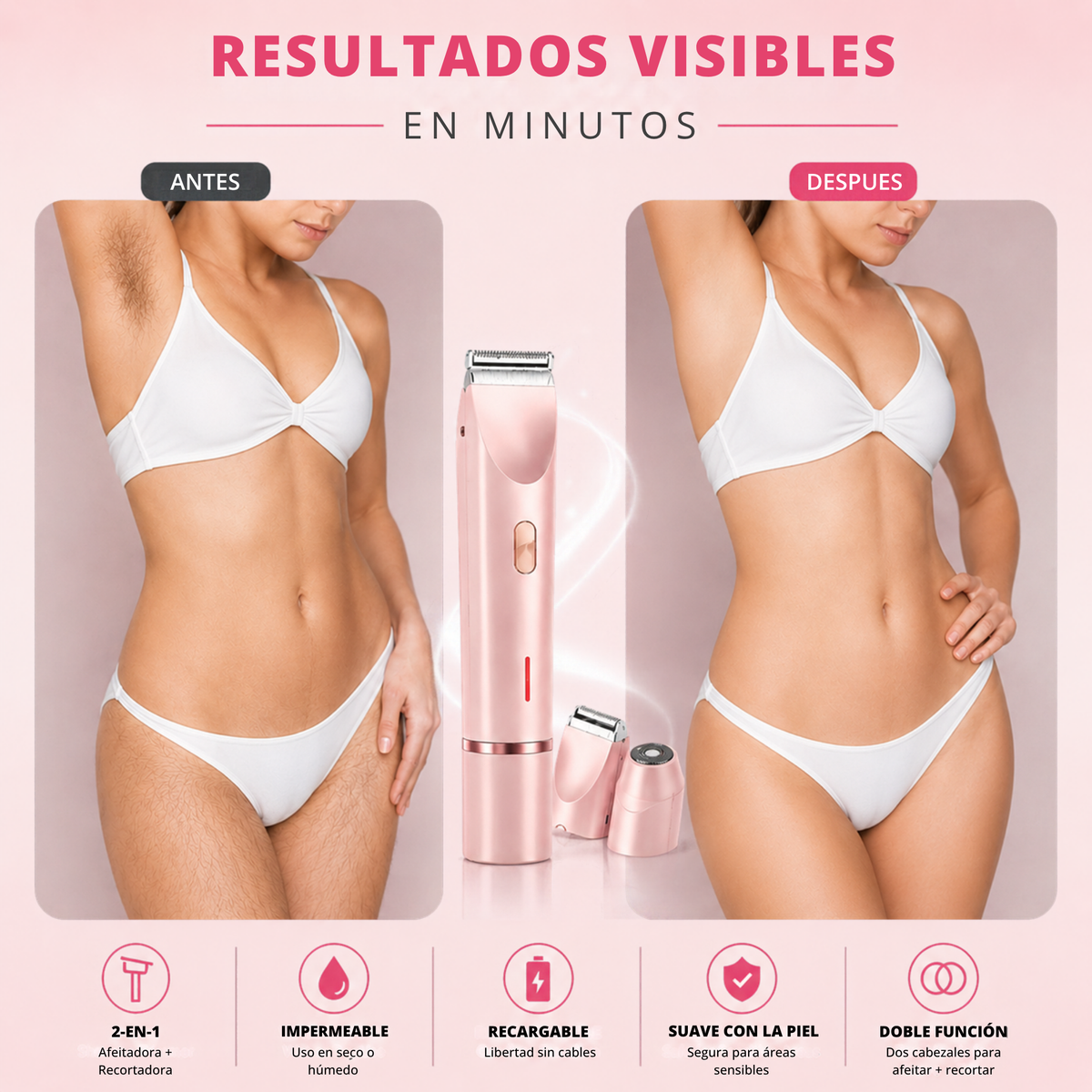 Afeitadora 2 en 1 para mujer
